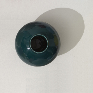 미니어처 컬러 달항아리 중_진청록