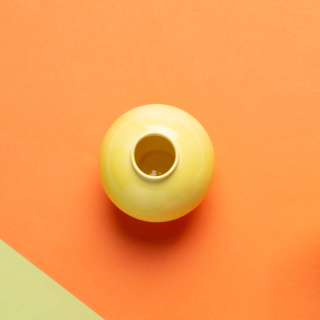 미니어쳐 컬러 달항아리 소_노랑