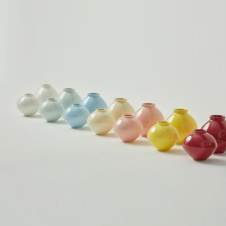 컬러 미니어처 달항아리(중 9P) 아티스트 임진호 예술소품