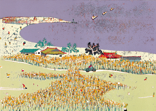 한가로운 마을-자전거타기